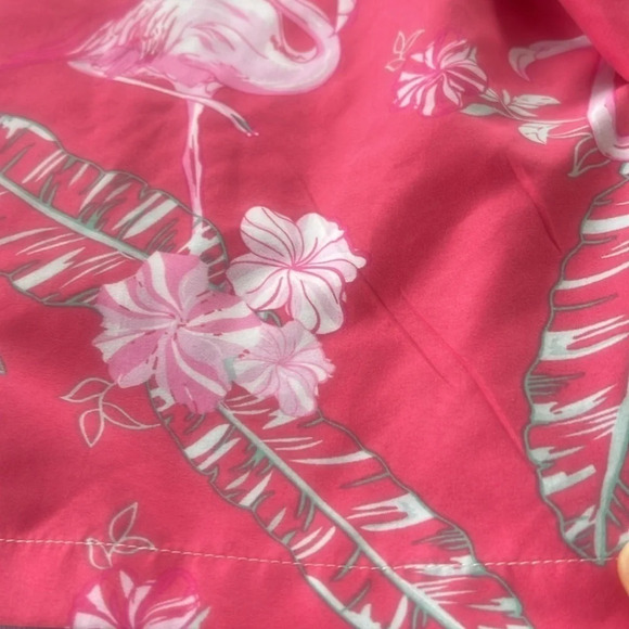 J. Ver Men’s Pink Flamingo Swim Trunks Shorts Tropical Floral XL Elastic Waist - Picture 10 of 12